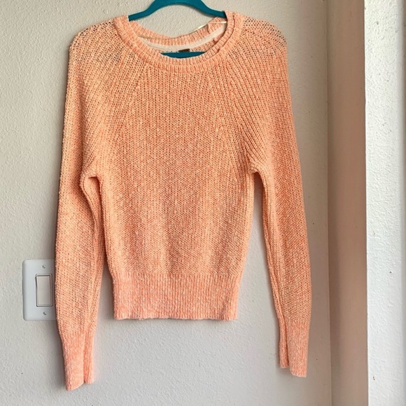 Free People Electric City Neon Orange Cozy Knit Sweater Small - Picture 4 of 7